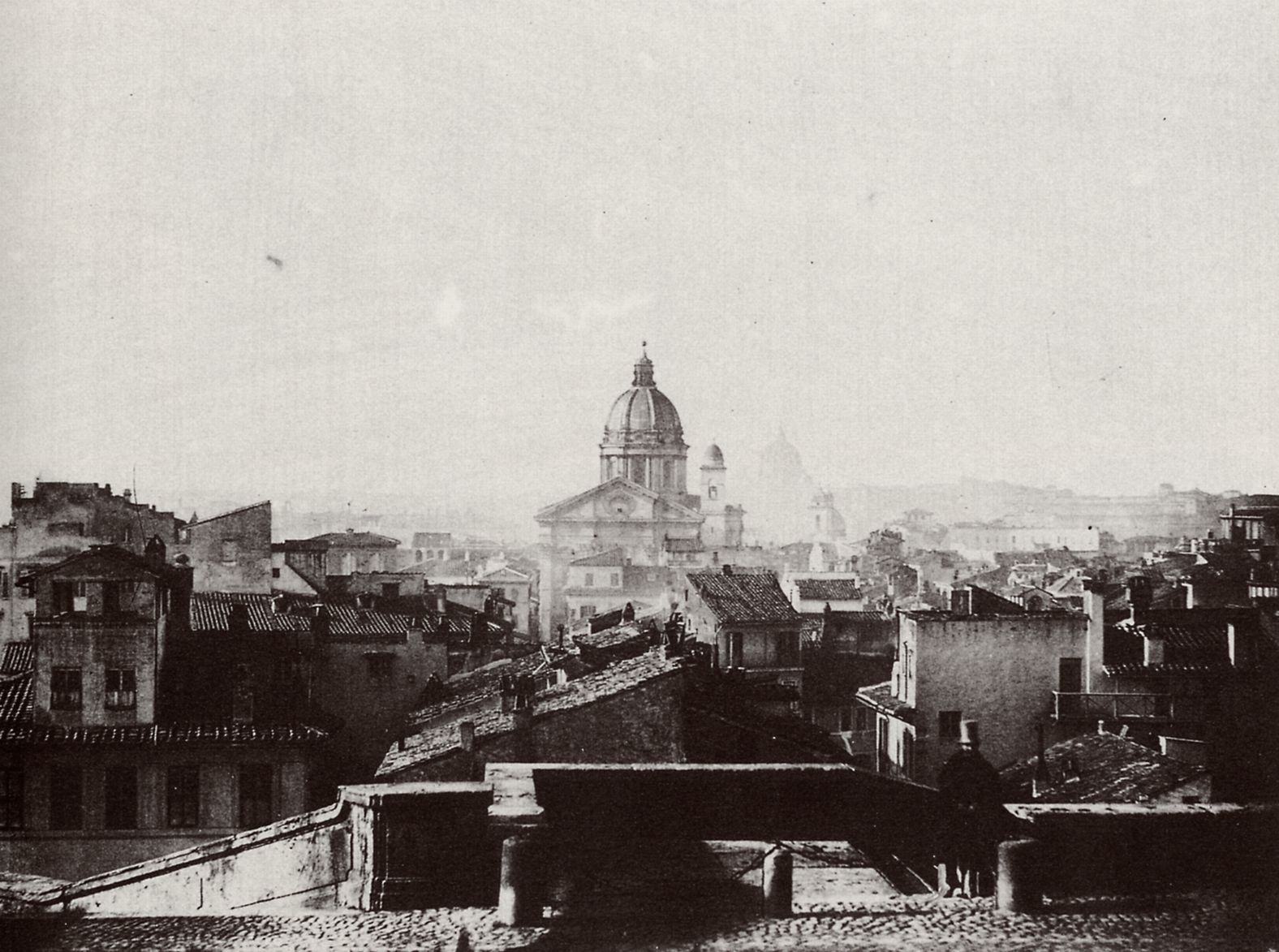 Italienischer Photograph um 1850 - Blick auf Rom von der Piazza SS. Trinità dei Monti aus (Zeno Fotografie).jpg